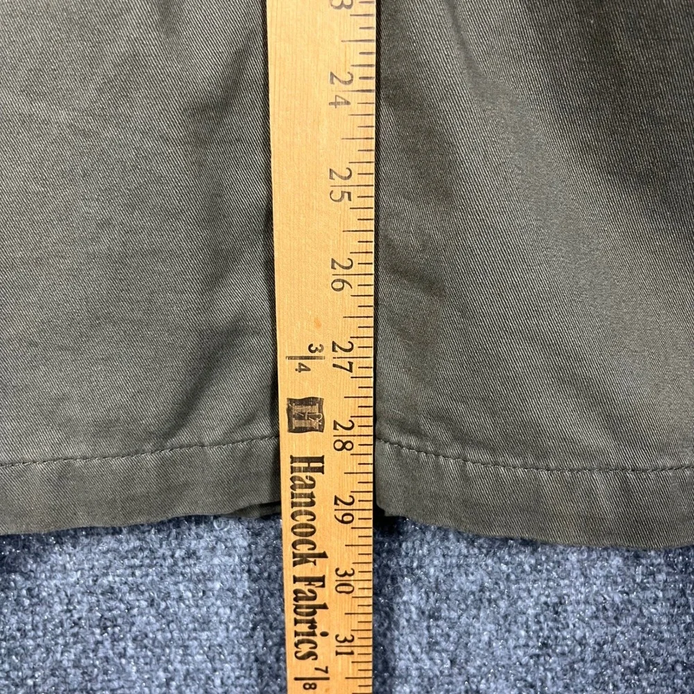 Guess Field Jacket Mens Small Olive Green Military Utility Packable Hood Cotton